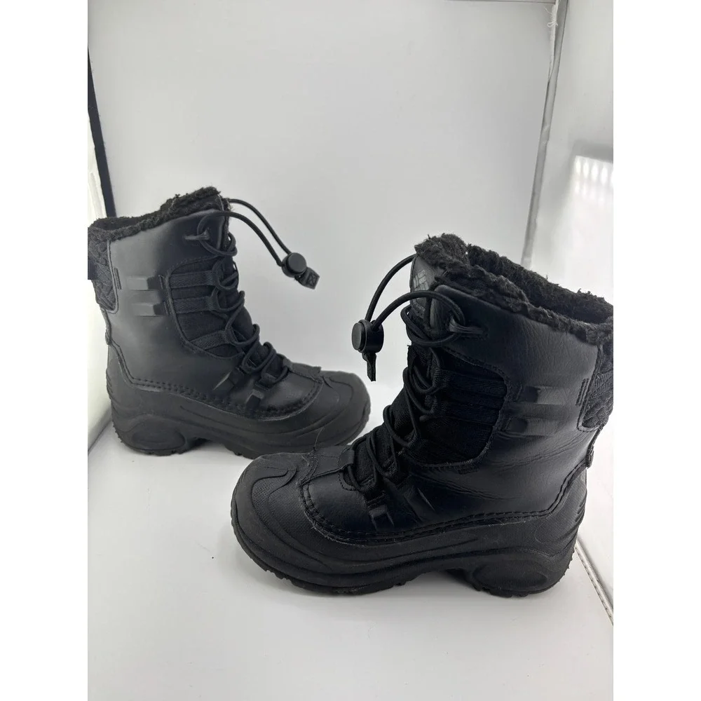 Columbia Bugaboot Plus Kids Black Waterproof Winter Snow Boots 400g Size 1